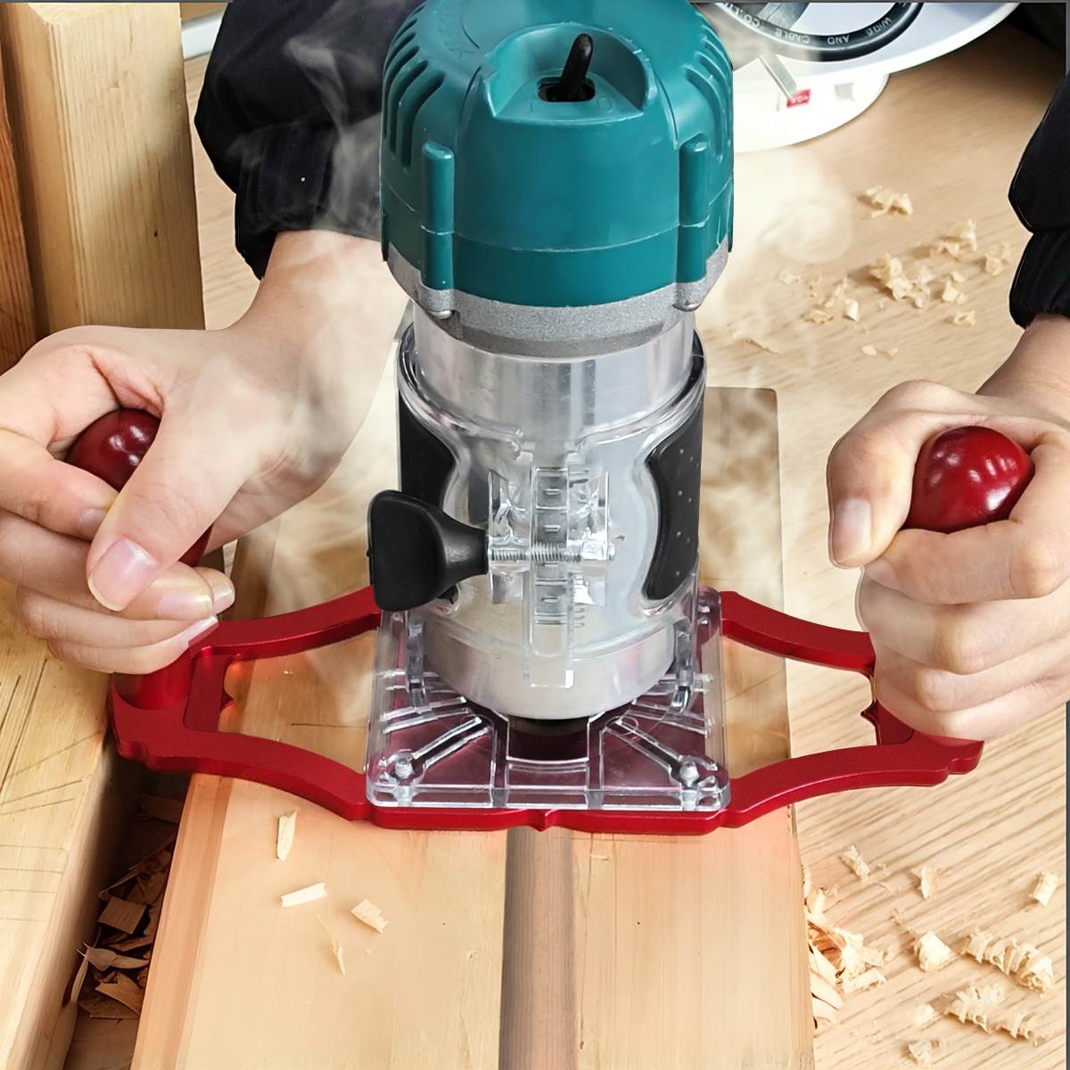 Woodworking Routers - Podstawa frezarki z uchwytami i wskaźnikiem