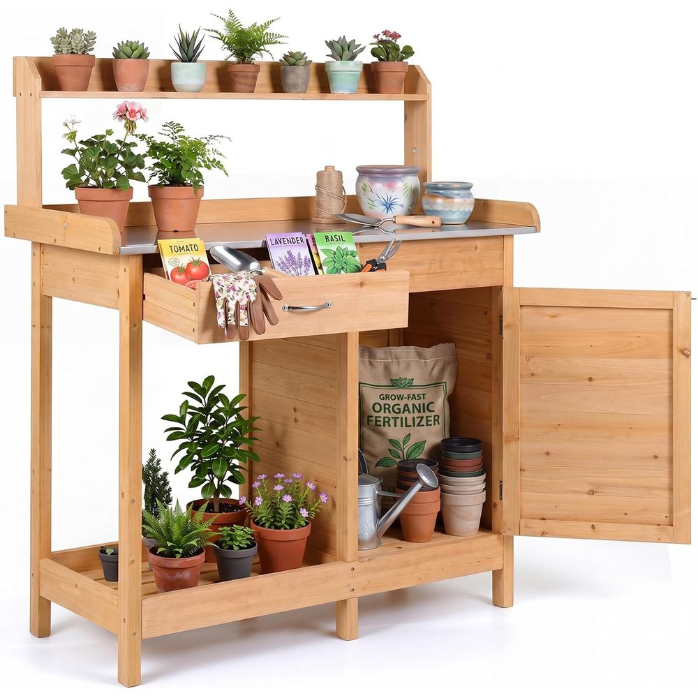 Woodworking Workbench - Drewniany stół ogrodowy do prac ogrodniczych