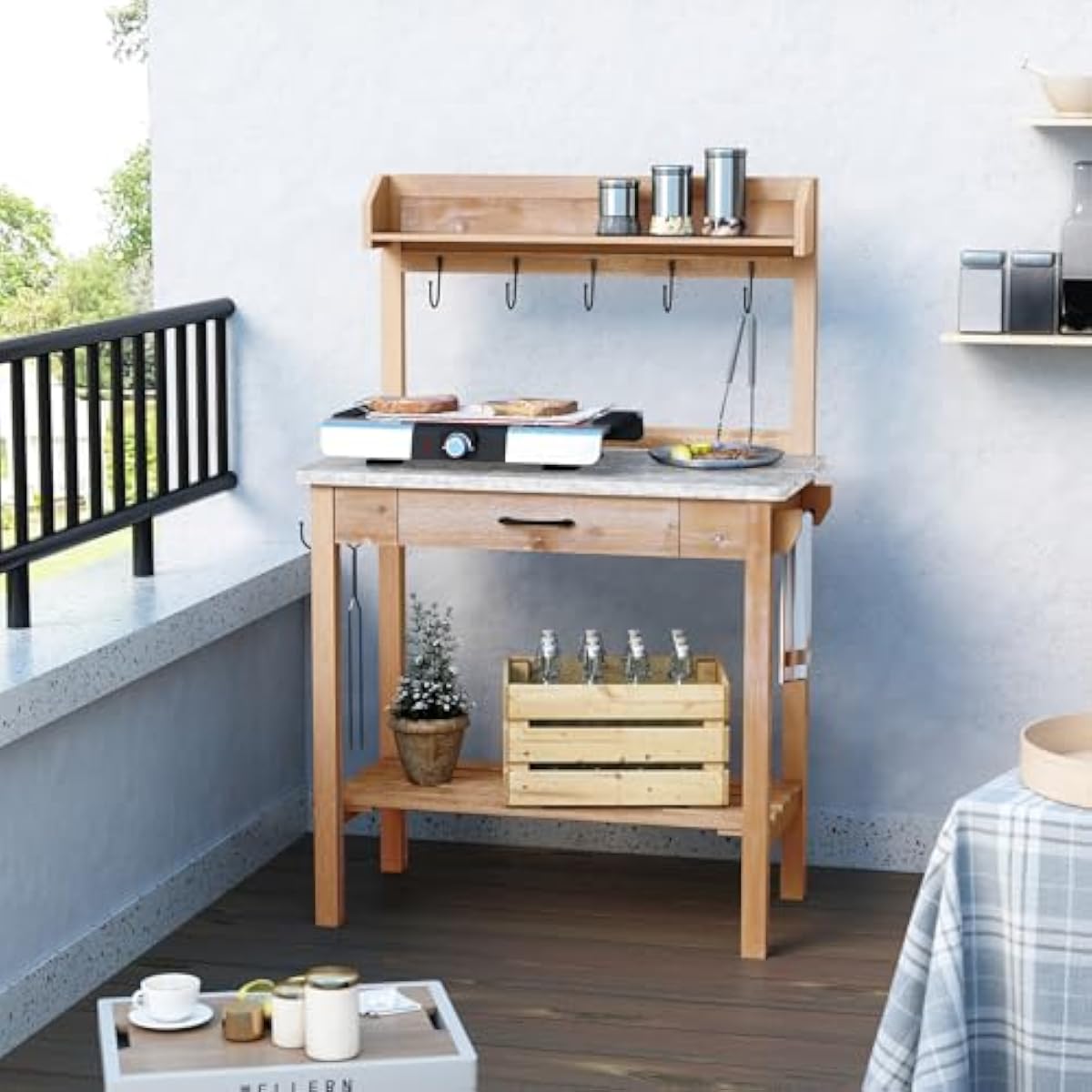 Zewnętrzny stół do przesadzani – Woodworking Workbench recenzja i cena